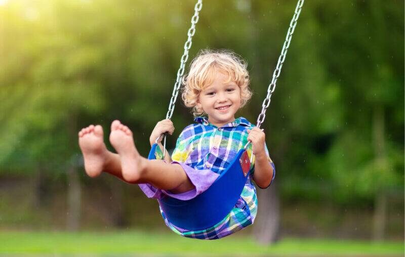 child on swing