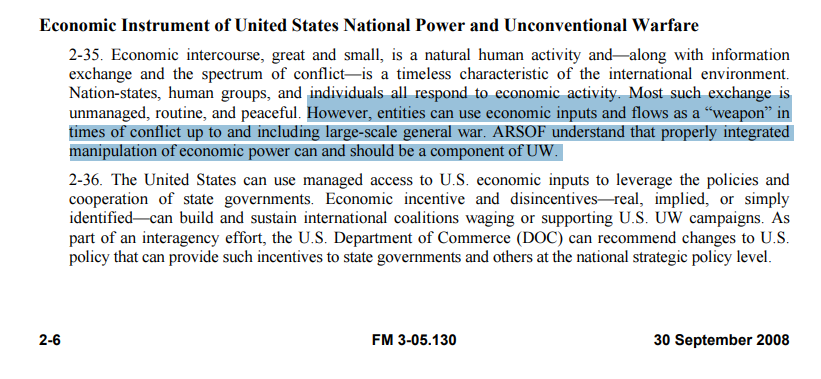 army unconventional warfare policy paper wikileaks