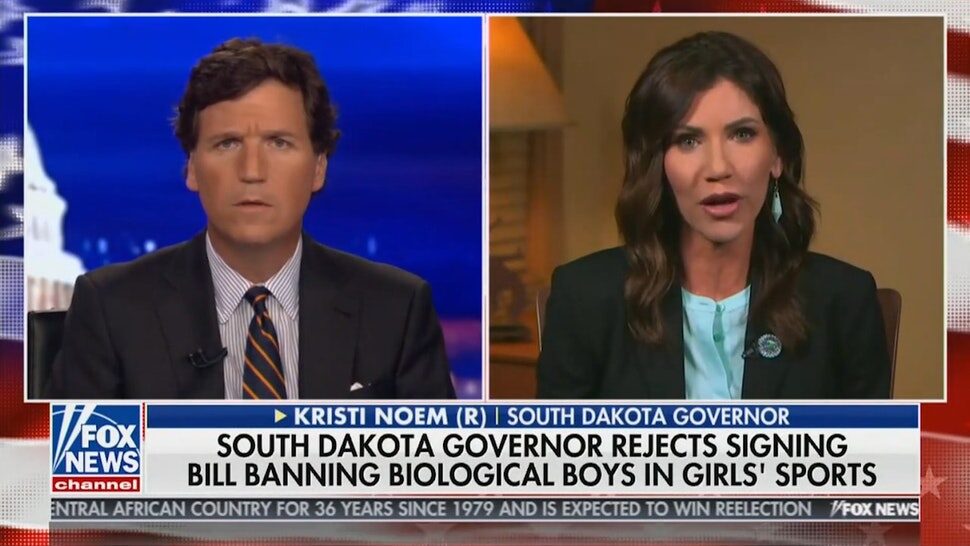 tucker carlson kristi noem girls sports