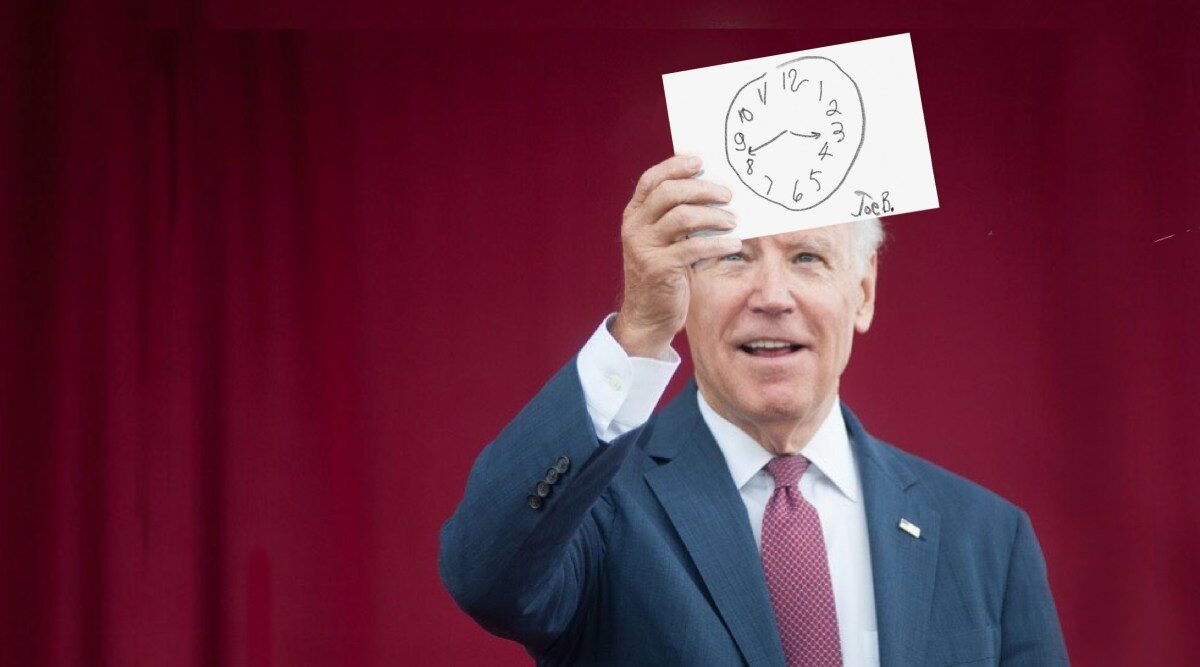 biden clock drawing