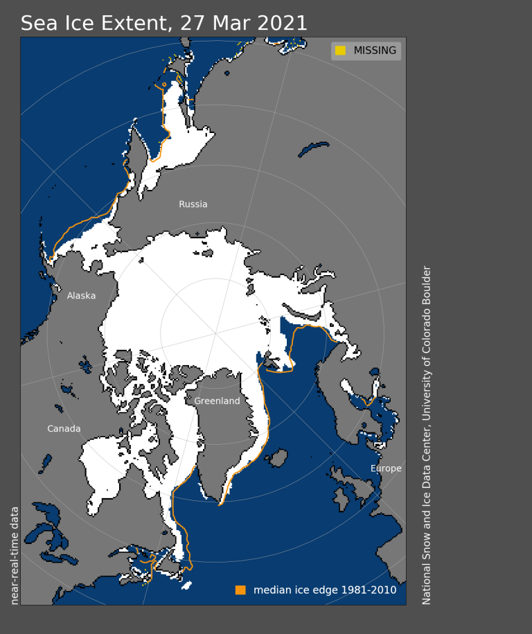 Click to enlarge Arctic sea ice extent