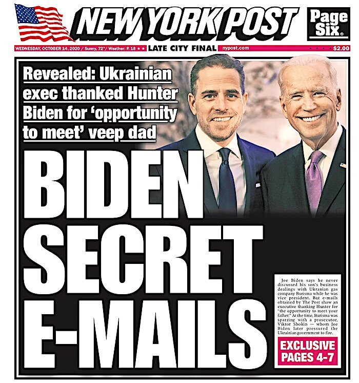 Click to enlarge NY Post page-Bidens