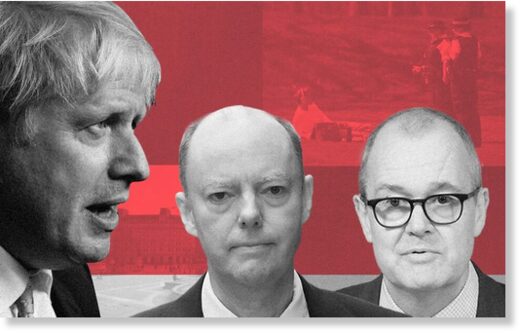 Click to enlarge Boris Johnson, along with scientific advisers Chris Whitty and Sir Patrick Vallance, have been accused of 'weaponising fear'