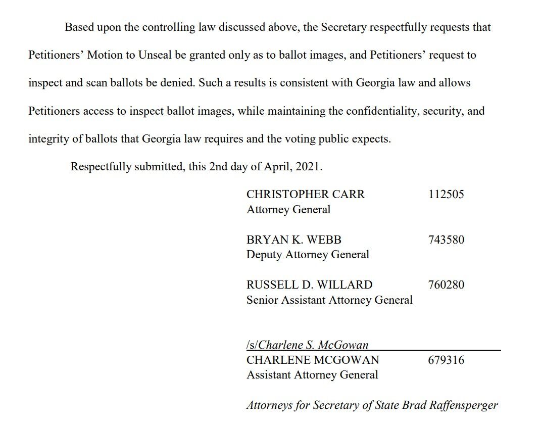 Click to enlarge Brad Raffensperger deny request