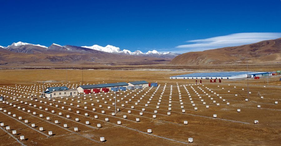 Click to enlarge Cosmic-ray observatory in Tibet