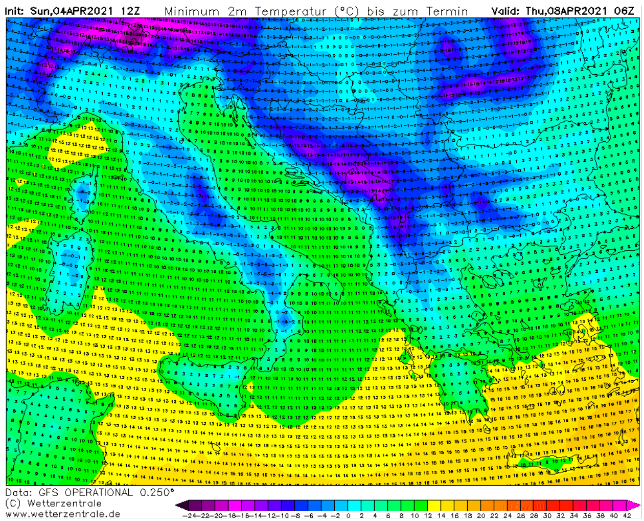 extreme cold europe april 2021
