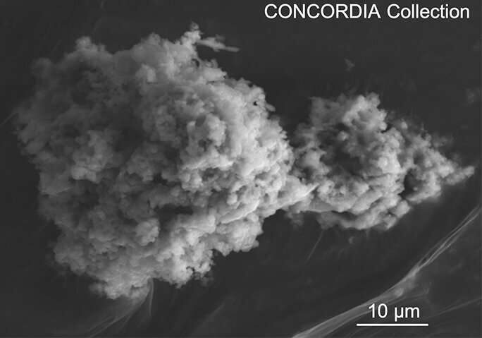 Electron micrograph Concordia micrometeorite