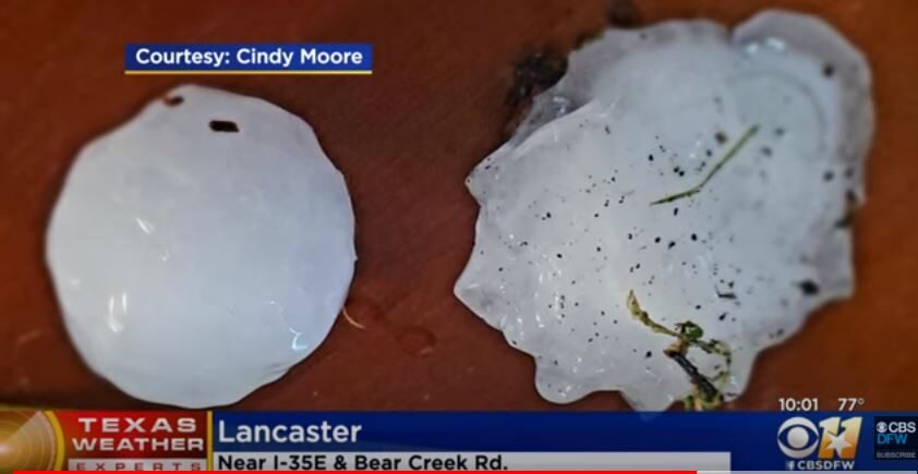 Large hail in Texas