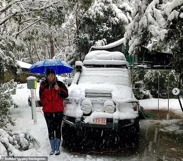 An image posted to social media on Sunday from Cradle Mountain, Tasmania with the caption 'We woke to the most beautiful winter wonderland this morning'