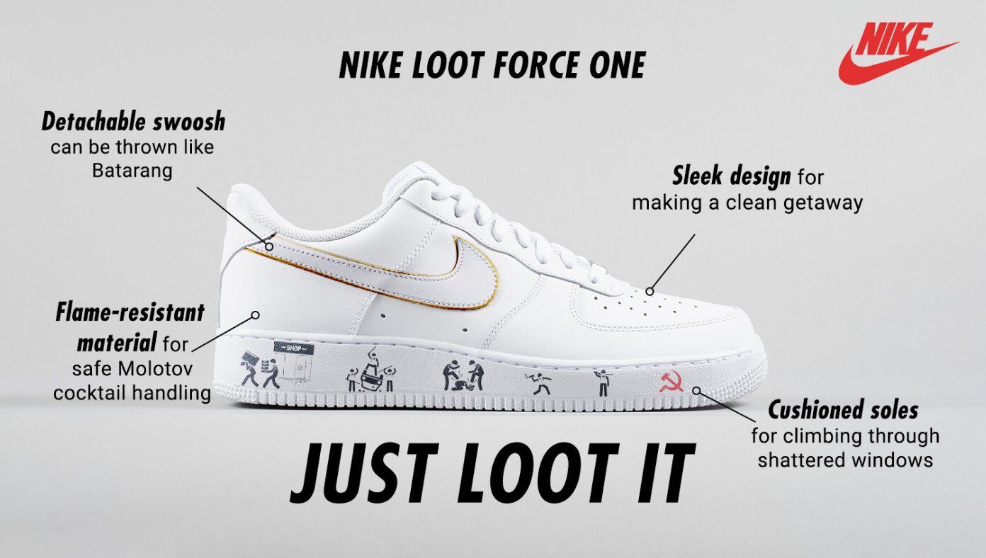 Click to enlarge satire nike looter shoe