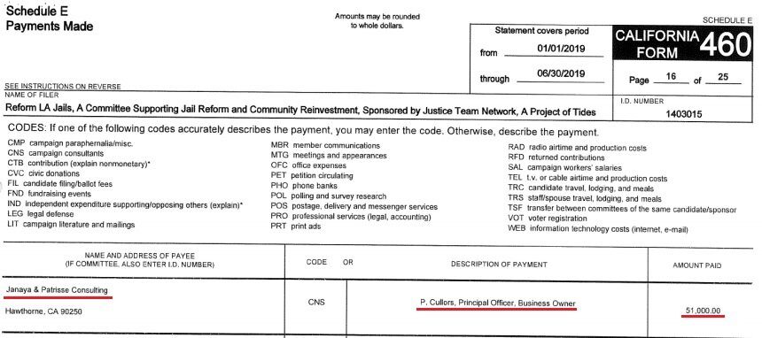 patrice cullors payment jail reform