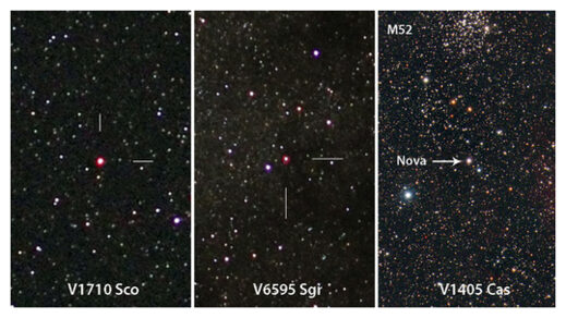 Click to enlarge Three new novae