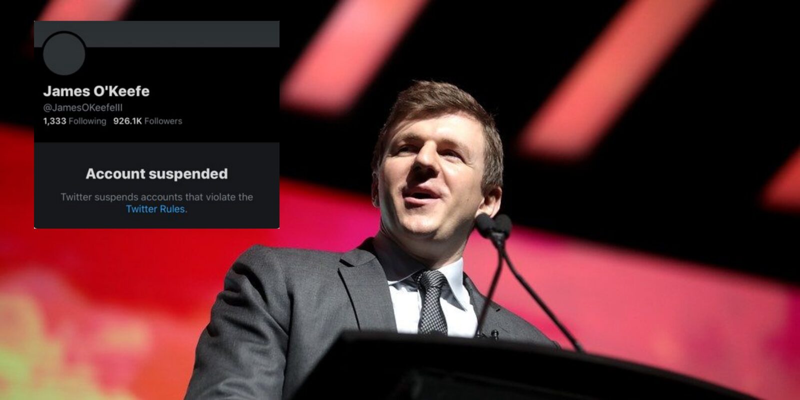 james o'keefe premanent suspension twitter