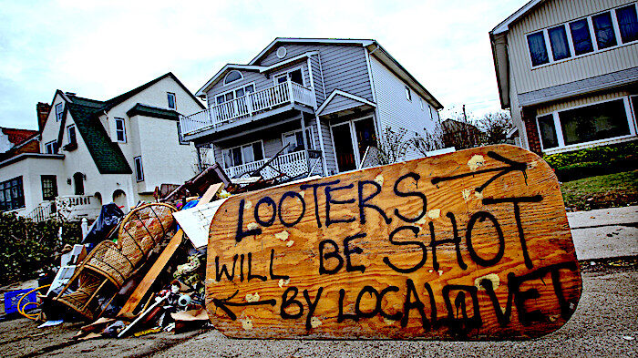 Looters sign