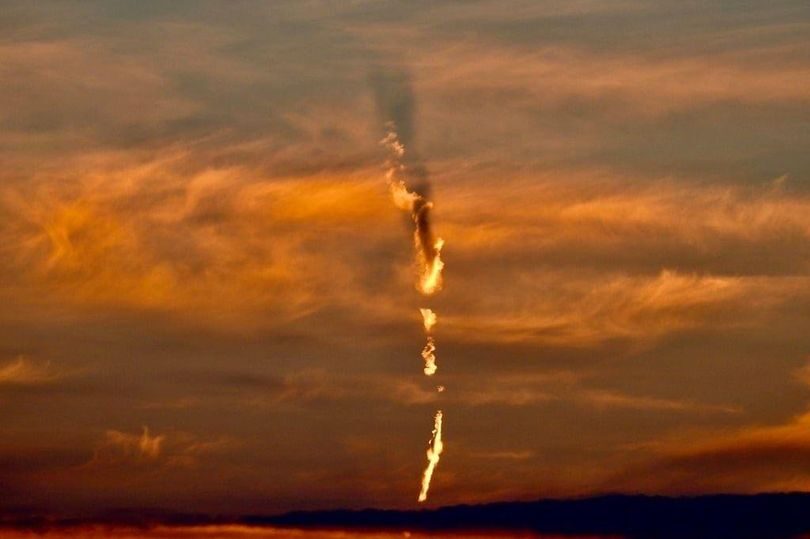 Fireball effect in the sky over Rhyl