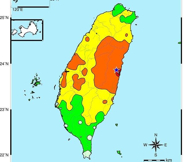 Click to enlarge Taiwan earthquakes