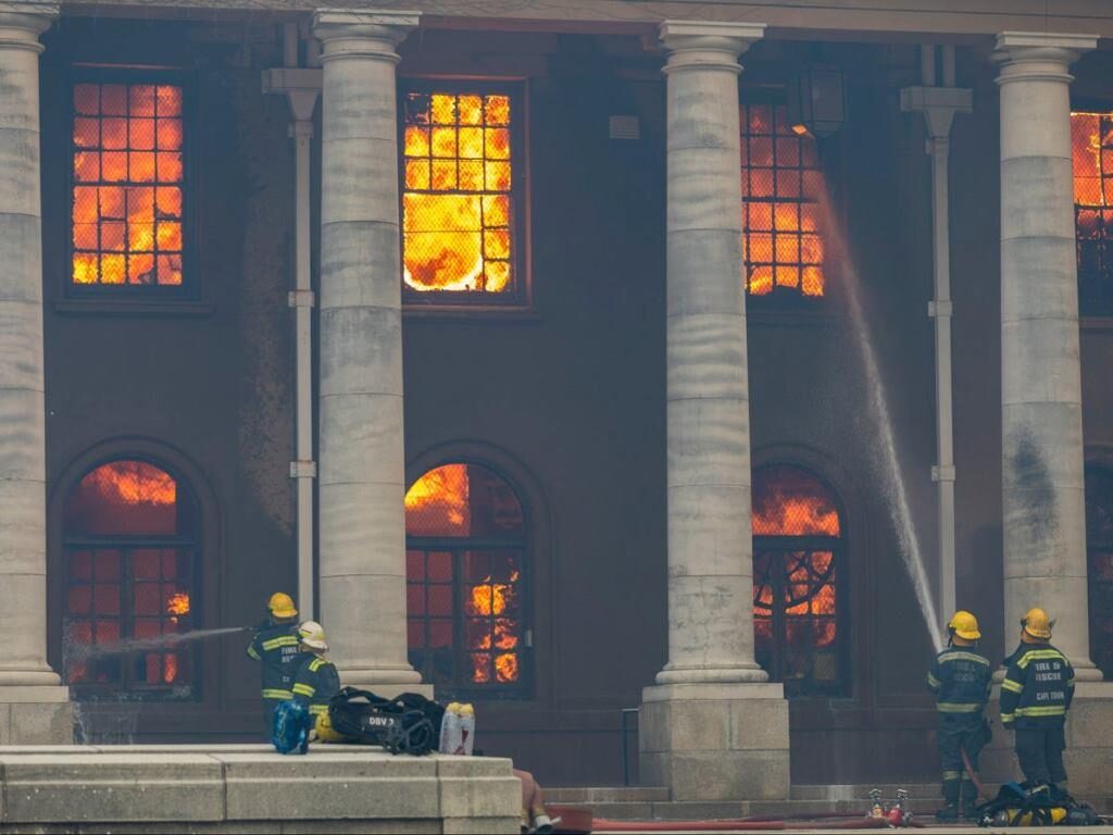 Click to enlarge university cape town library fire
