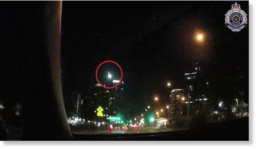 Queensland officers spotted the meteorite falling over Surfers Paradise in the Gold Coast.