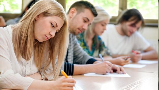 students take exam test