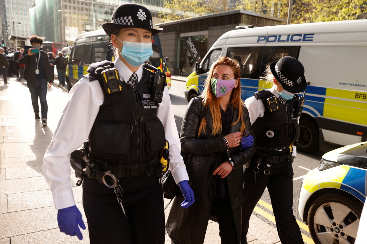 extinction rebellion arrested