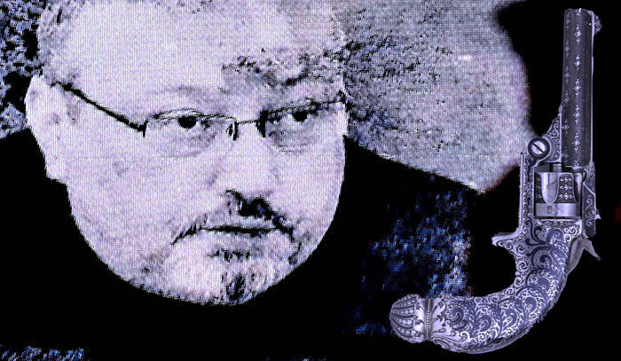 Click to enlarge Khashoggi and gun