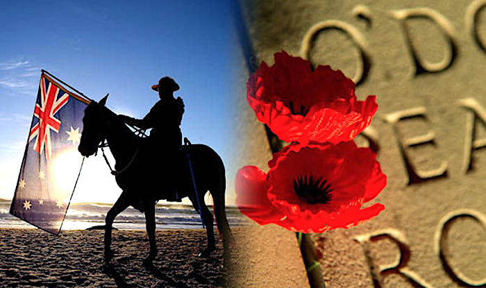 Aussie w flag, poppies