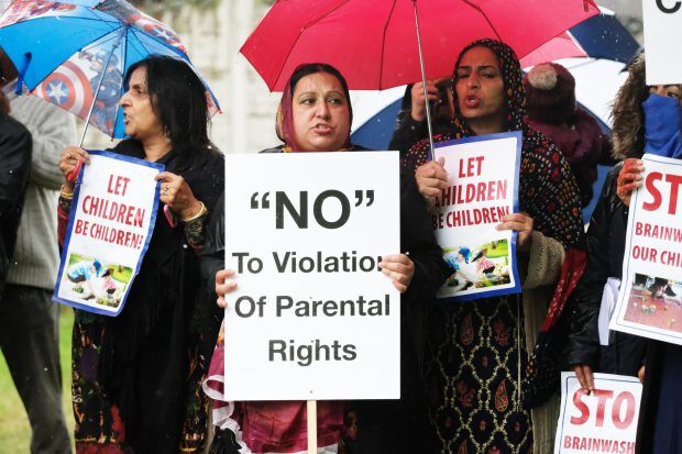 Click to enlarge school woke protest