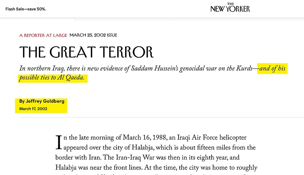 Click to enlarge goldberg Iraq propaganda new yorker magazine