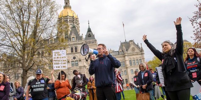 Click to enlarge vaccine religious exemption protest