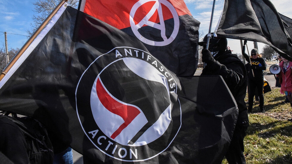 Click to enlarge antifa flag