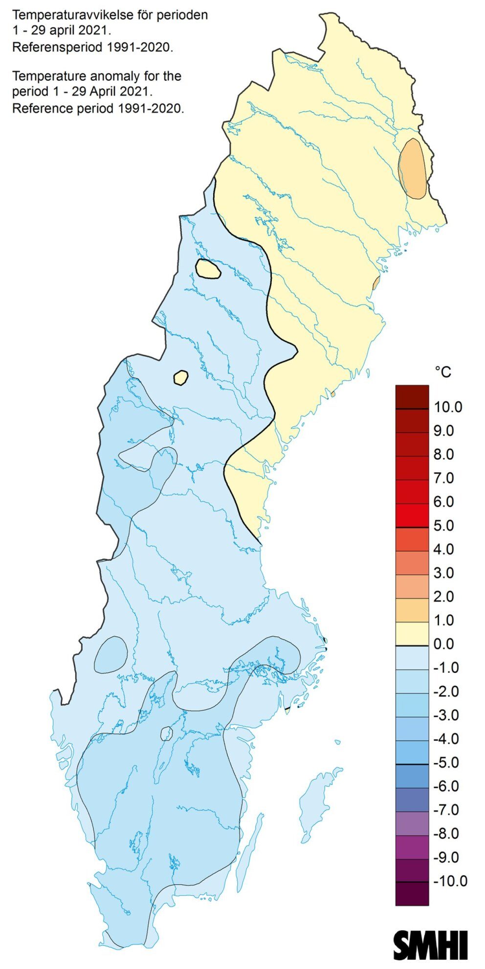 Click to enlarge Sweden April temps
