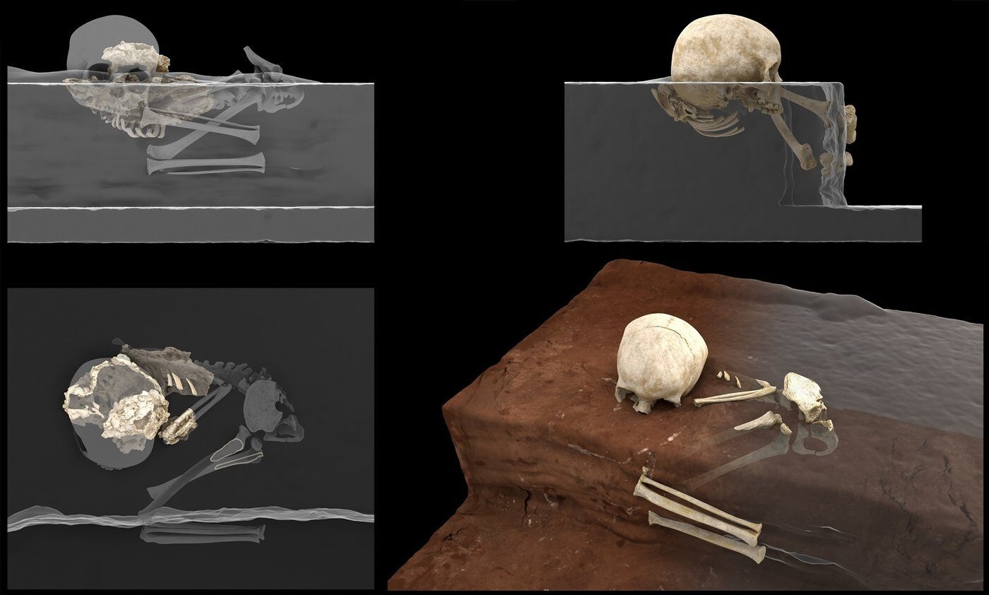 Click to enlarge Virtual reconstruction of the Panga ya Saidi hominin remains