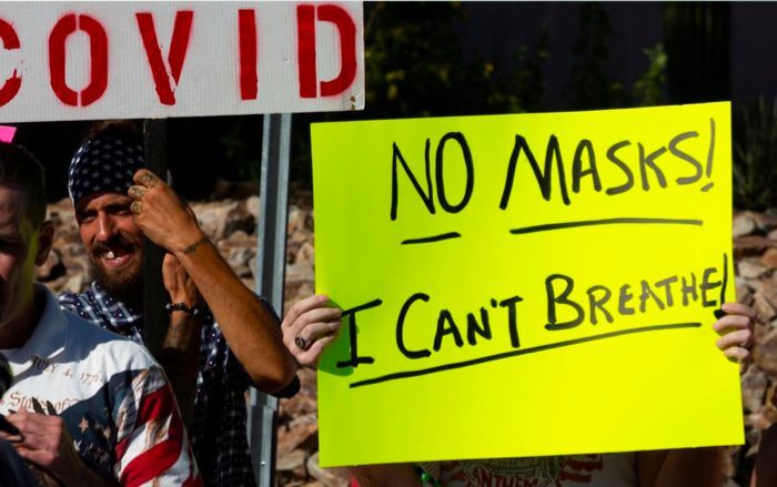 Mask protesters