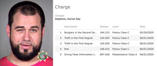 Darren Ray Stephens portland blm arrests