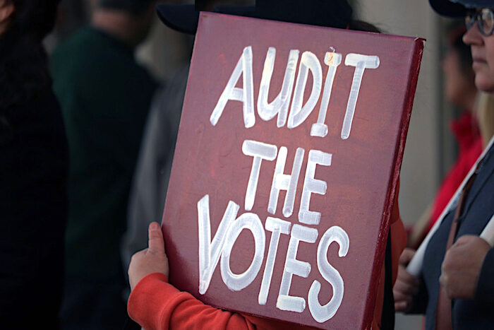 Click to enlarge audit the votes sign