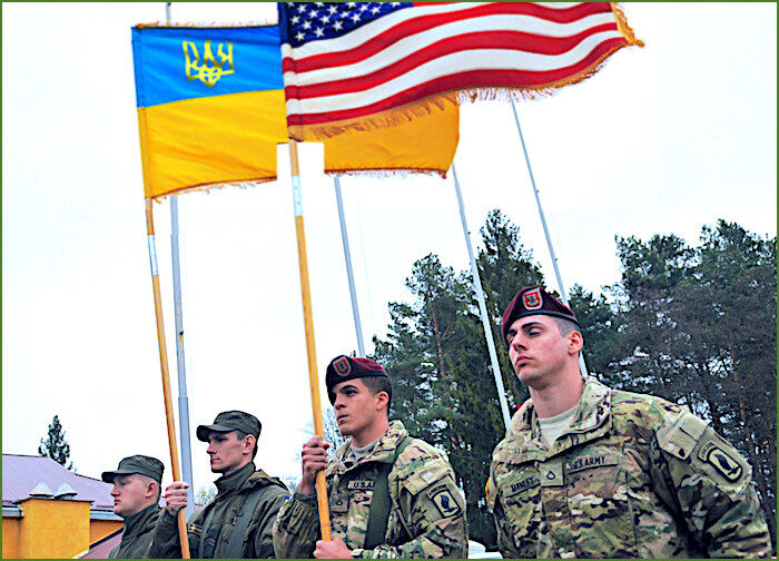 Click to enlarge US/Ukraine flagbearers