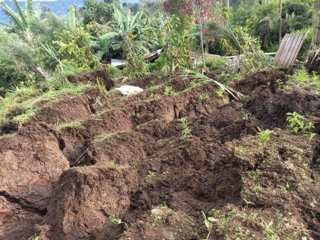 Landslide damage in Nyamasheke district, Rwand