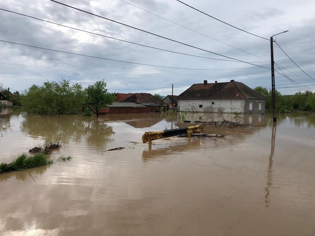 Flooding in Satu-Mare County, northern Romani