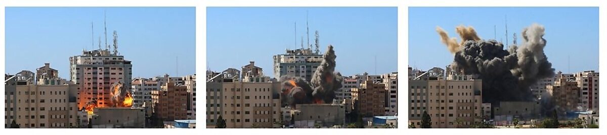 Click to enlarge idf israel office building media destroyed bombed