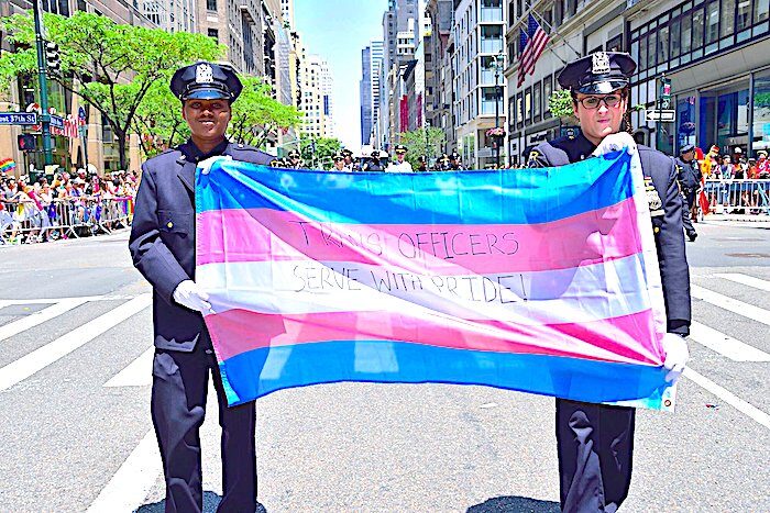 Click to enlarge 2 police officers/banner