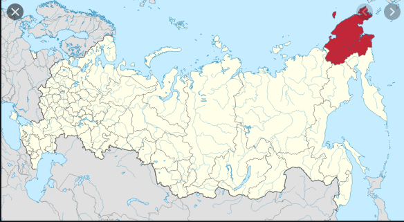 Russia map showing location of Chukotka