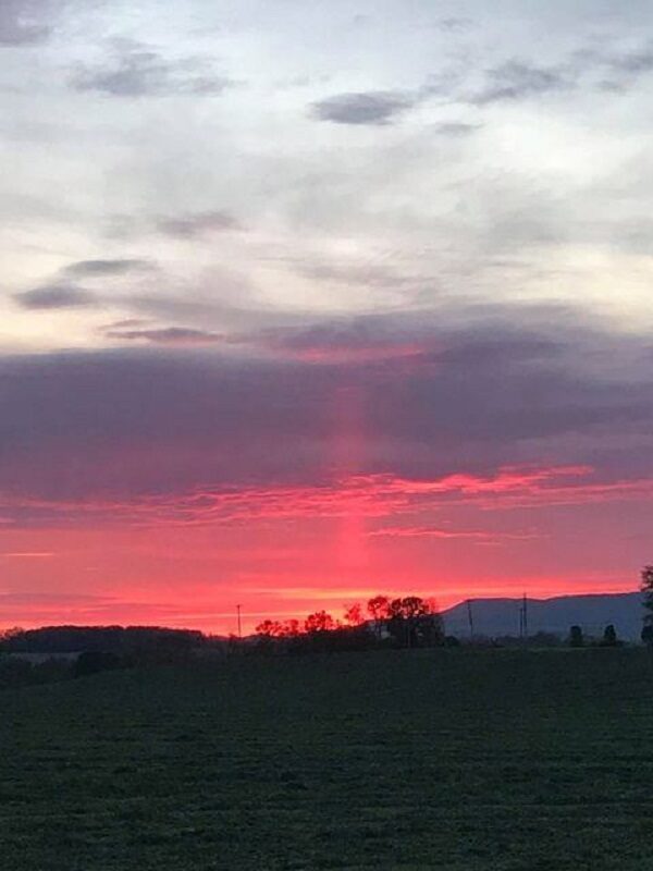 Sun pillar in Pennsylvania