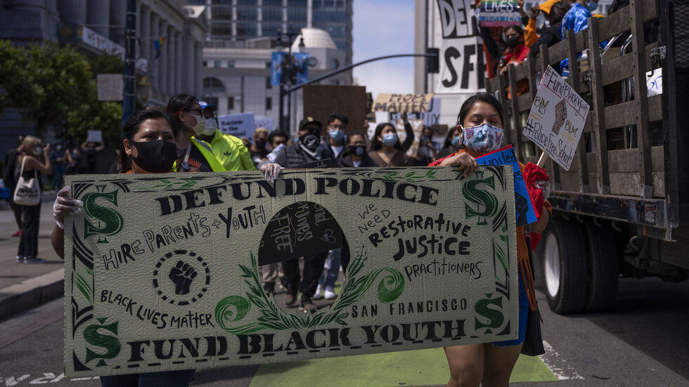 Click to enlarge defund police protest san francisco