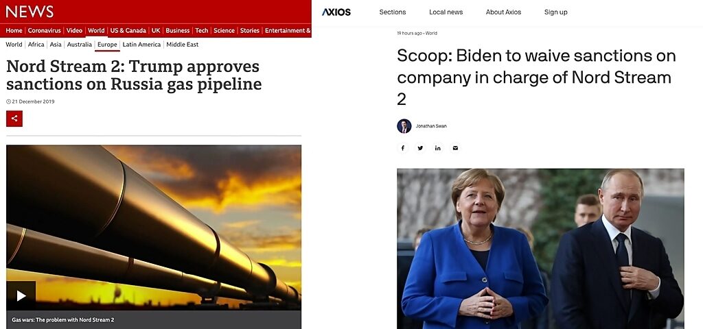 Click to enlarge bbc axios reports nordstream pipeline merkel biden