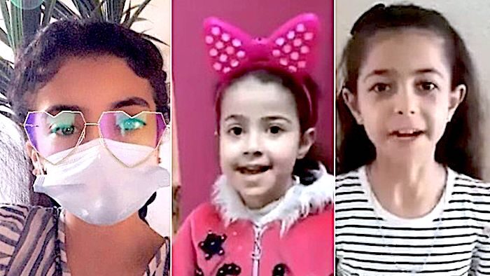 Click to enlarge Girls in Gaza war