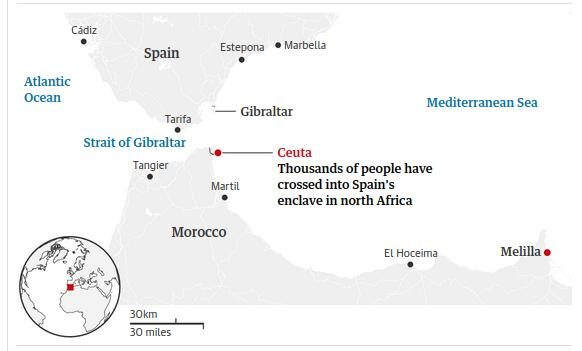 Click to enlarge spain ceuta migrant