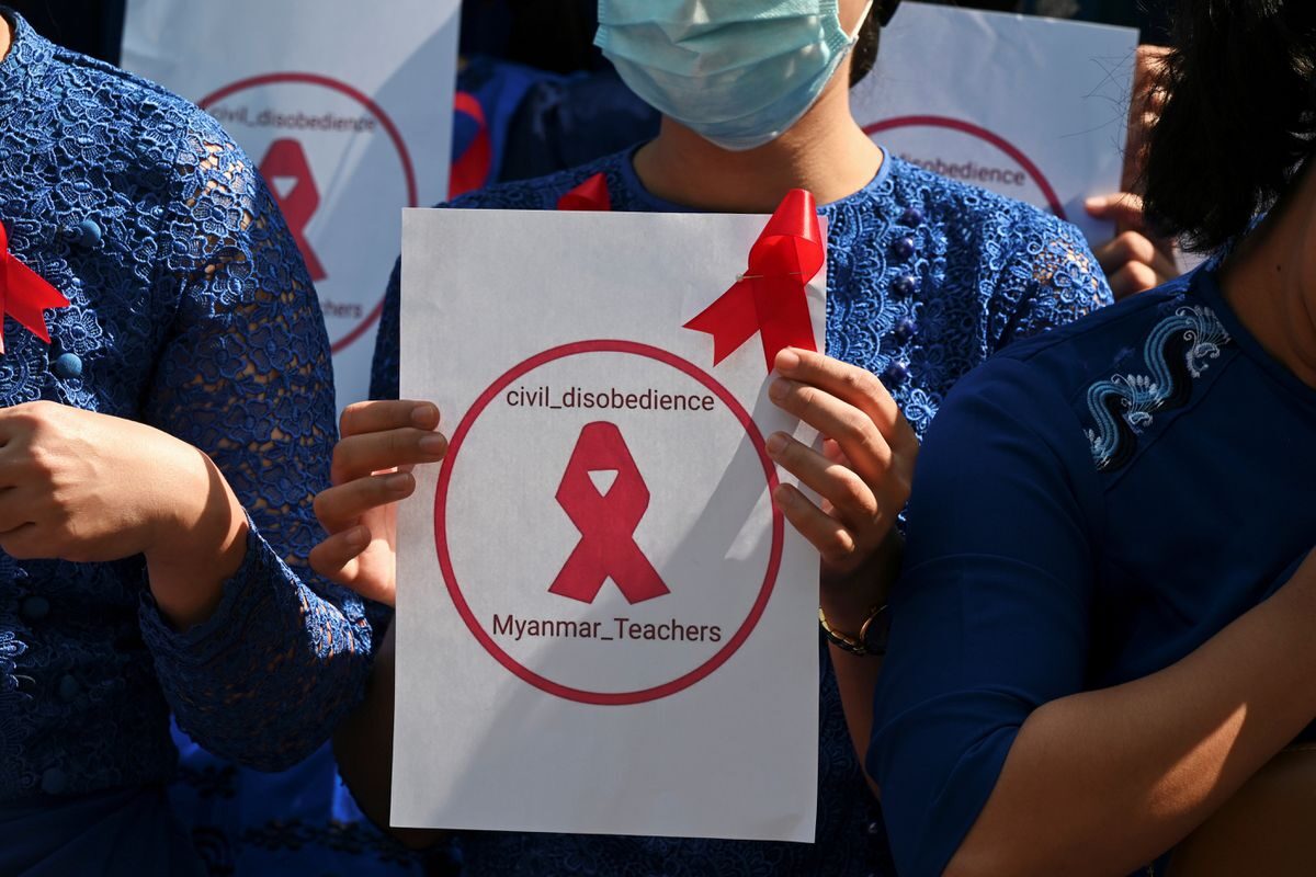 myanmar teacher protest