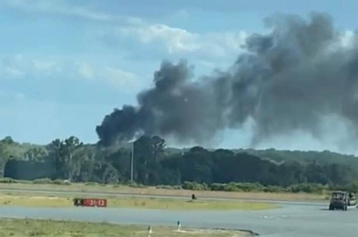 The scene of the helicopter crash that kill four during a training exercise.