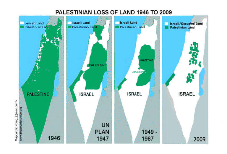Click to enlarge Map of disappearing Palestinian territory