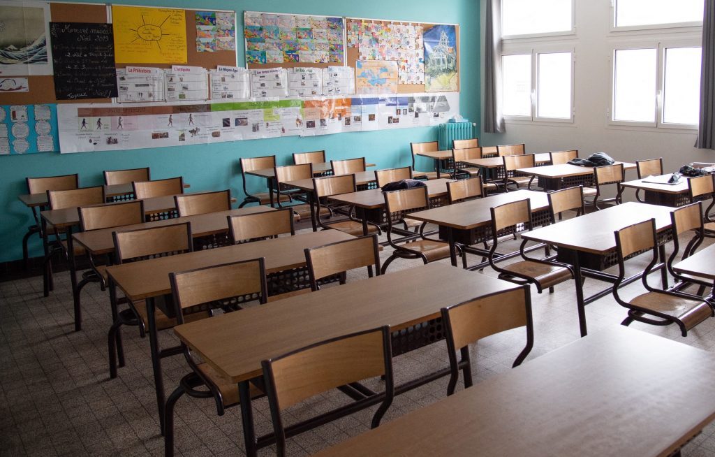 school classroom desks